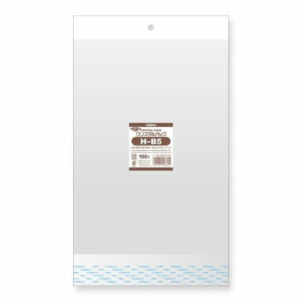 まとめ買い シモジマ HEIKO OPP袋 クリスタルパック H-B5 ヘッダー付き 100枚 幅195×高270 30 40mm 006755100 ×3セット