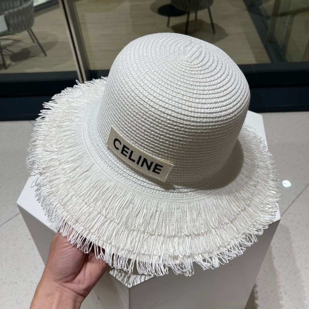 Celineセリーヌ 新品 帽子 サンバイザー 麦わら帽子 購入OK！ - メルカリ