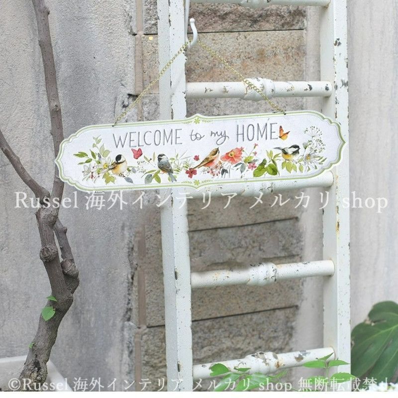 看板 ドア飾り ホワイト ウェルカムサイン 鉄 庭 白 ヴィンテージ調 エレガント ガーデニング 雑貨 ガーデン雑貨 ガーデンインテリア ガーデン インテリア 庭の装飾 お洒落 おしゃれ 8-14