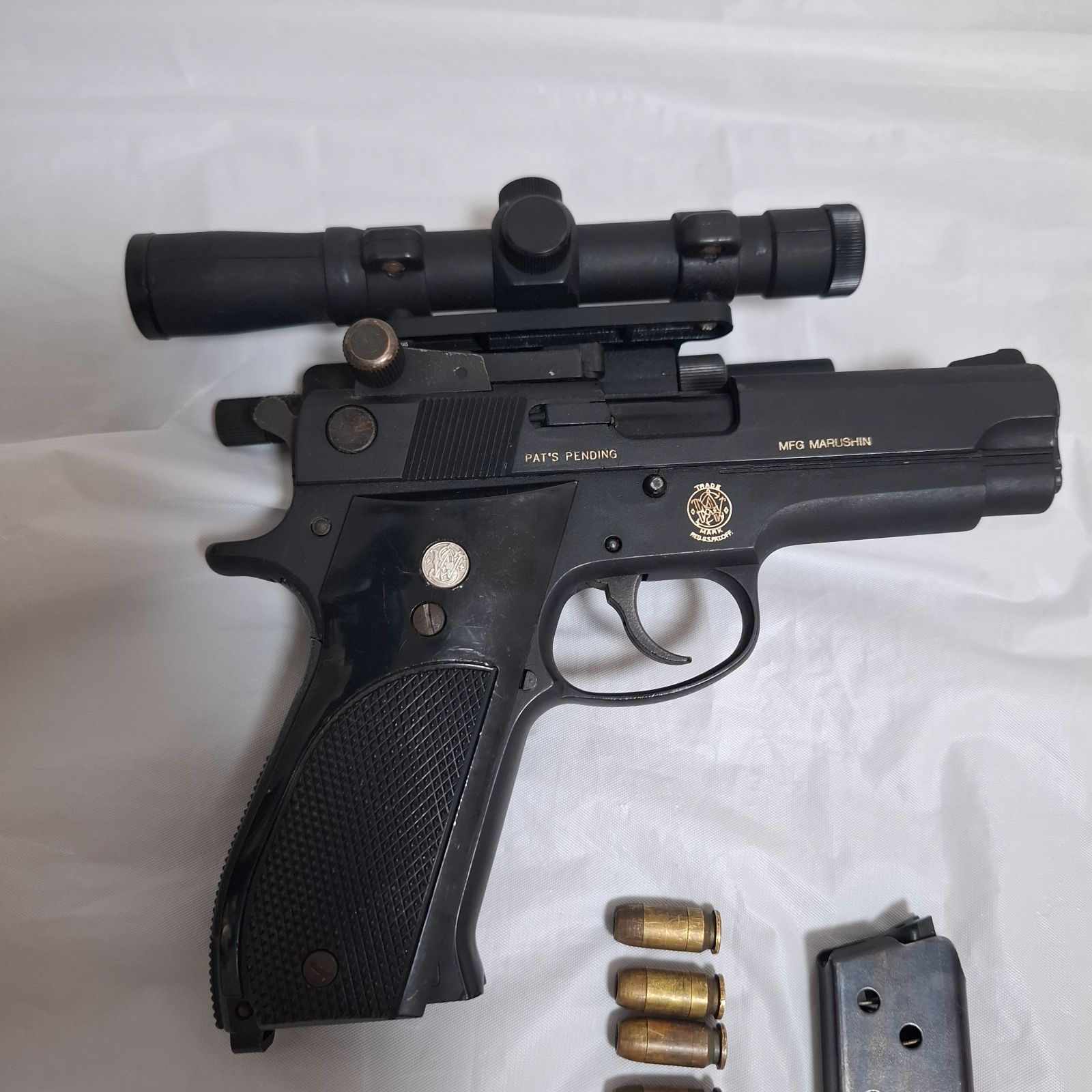 現状品 MFG MARUSHIN S&W MARK1 スコープ 弾薬5個付 現状品 MFG MARUSHIN S&W MARK1 スコープ 弾薬4個付 - メルカリ