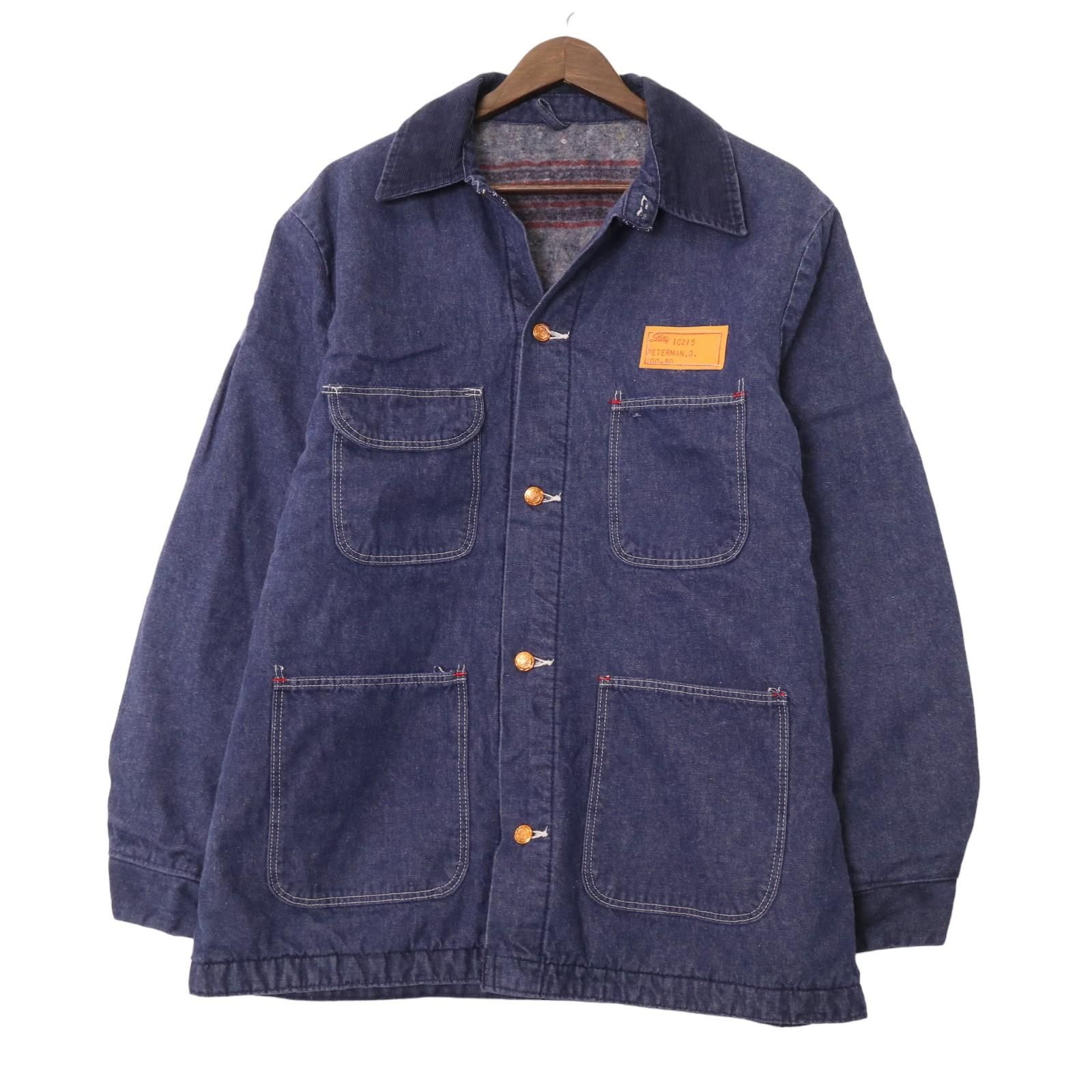 70年代 BLUE BELL ブルーベル デニムカバーオール  ワーク ブルー (メンズ 42) 中古 古着 A0742