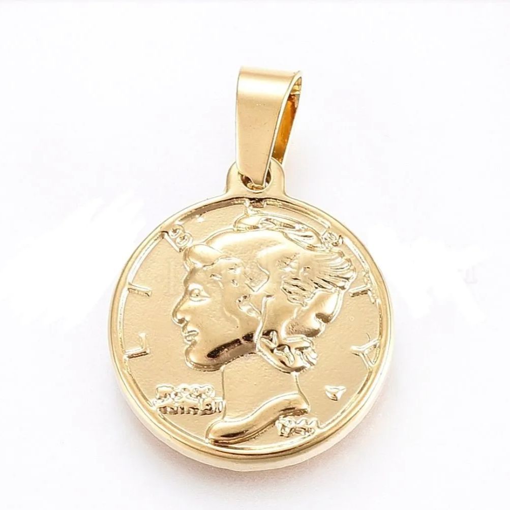 人気ドラマ silent 川口春奈さん風 ダブルコインネックレス