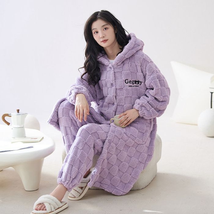 ルームウェア セットアップ レディース パジャマ 女性用 上下セット 裏起毛 あったか 可愛い ホームウエア 部屋着 室内着 長袖パジャマ 大人 防寒 保温 秋 冬 軽量 RD5D834