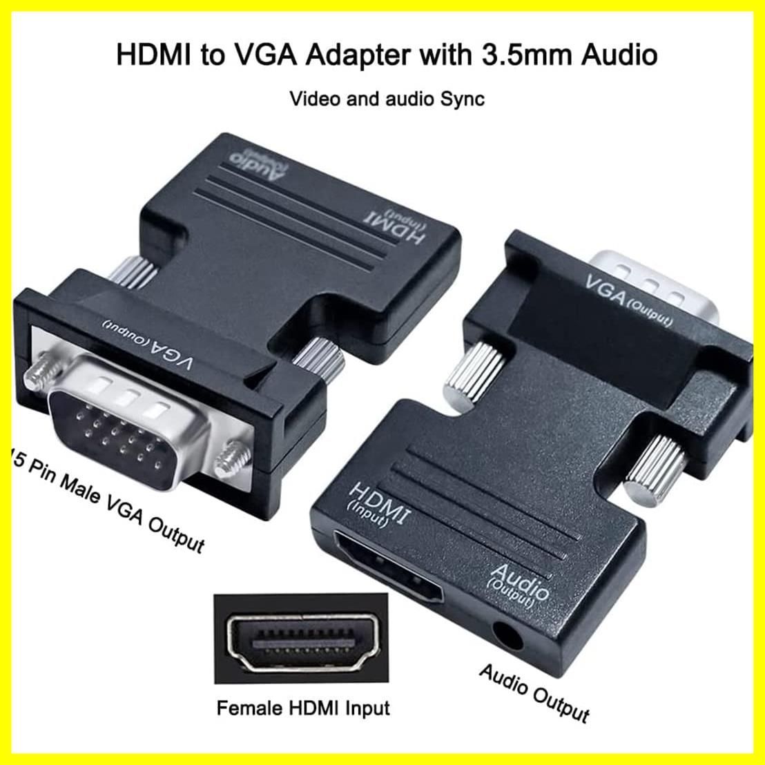 在庫セール】オス 変換 アダプター VGA 音声出力対応 HDMI ミニD-sub15