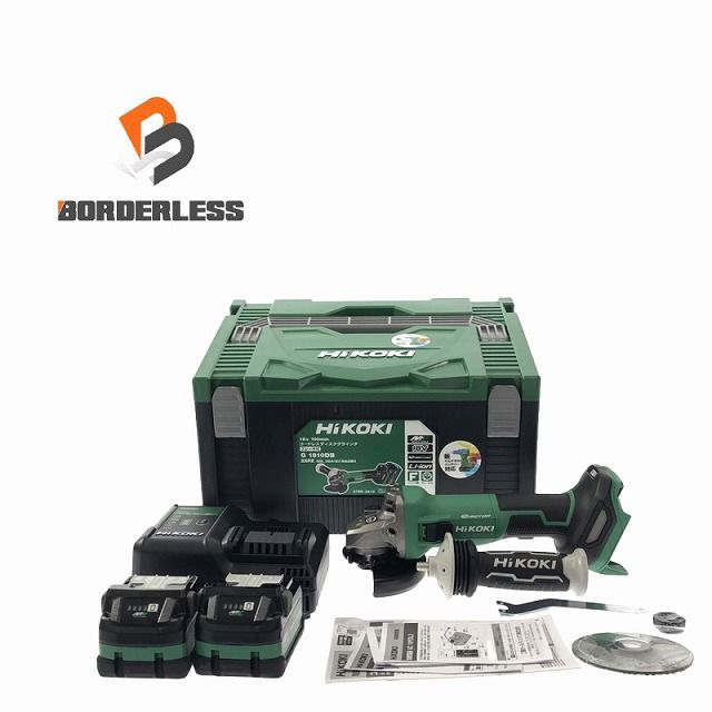 未使用品 HIKOKI ハイコーキ 18V 100mm コードレスディスクグラインダ G1810DB(2XPZ) バッテリ2個 充電器 ケース付き 88305