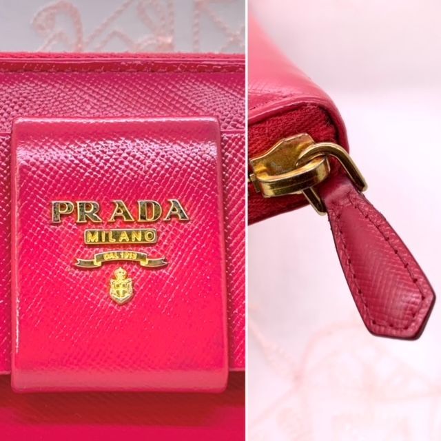 プラダ 長財布 ラウンドファスナー サフィアーノレザー リボン ゴールド ロゴ 楽天市場】PRADA プラダ小銭入れ付きラウンドファスナー長財布