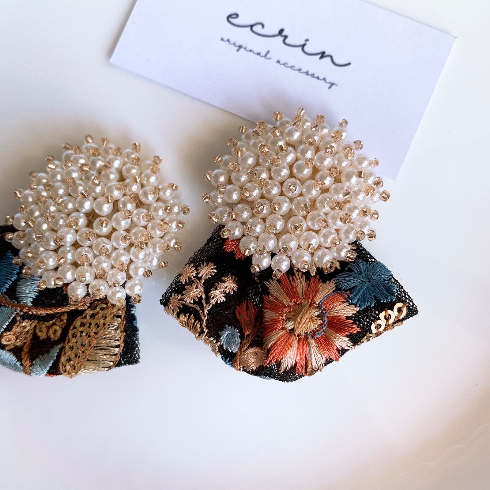 ビーズ刺繍 インドリボン