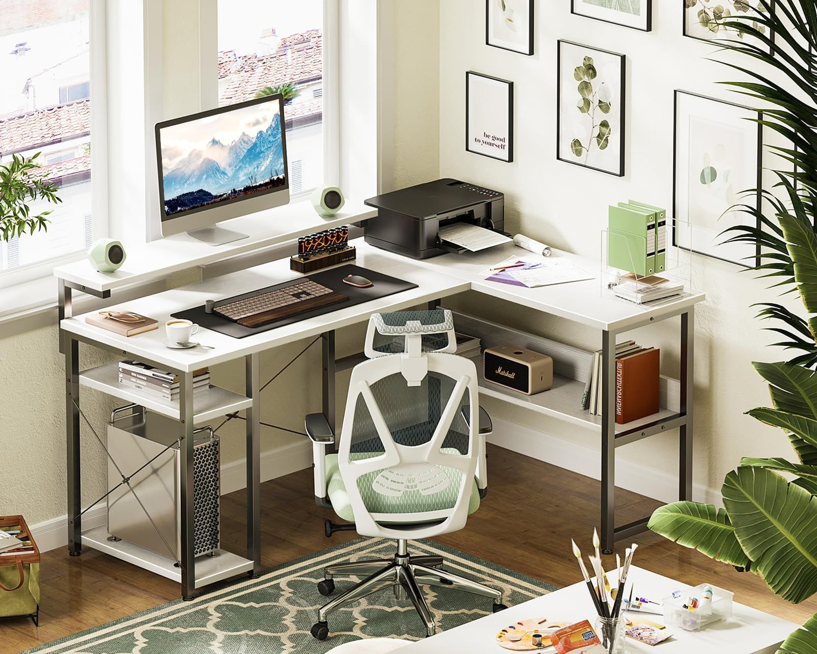 数量限定】収納 desk 3段階モニター台付き pcデスク オフィス