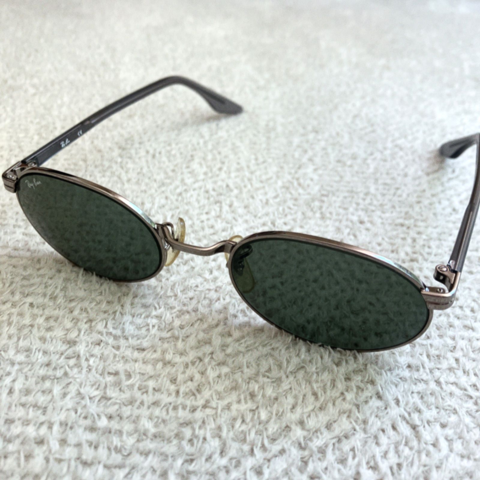 レイバン RAY BAN サングラス メタルフレーム ロゴ ハーフリム ブルー