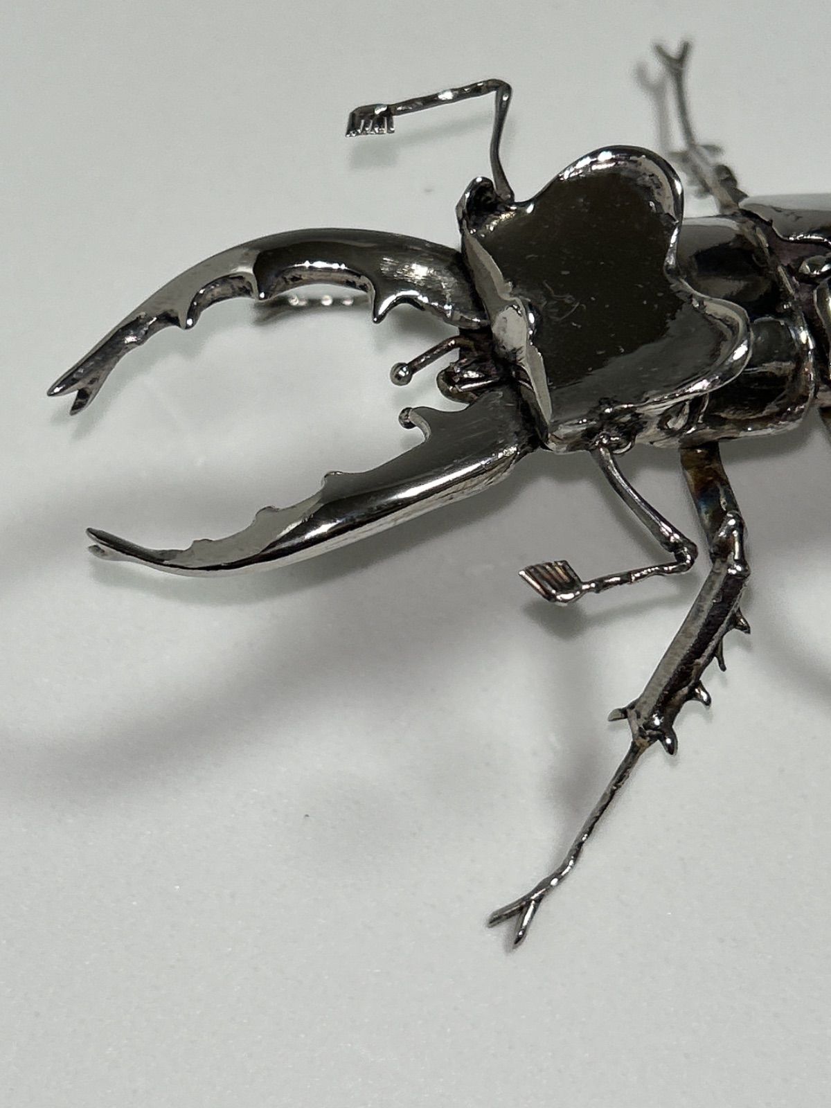  ステンレス製 可動式 ミヤマクワガタ 昆虫オブジェ その他 ハンドメイド 手芸