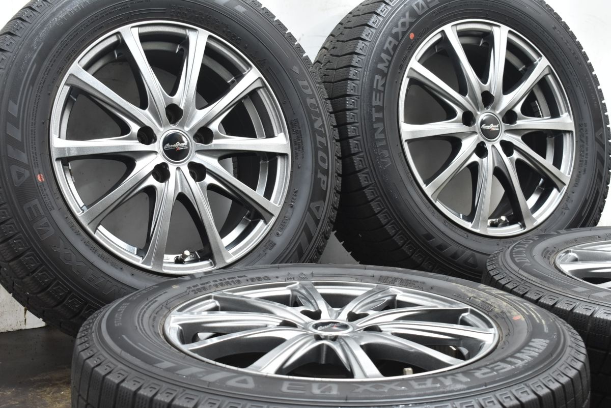 バリ溝 ユーロスピード 16in 6.5J 48 PCD114.3 ダンロップ ウィンターマックス03 WM03 205 65R16 ヤリスクロス C28セレナ CX-30