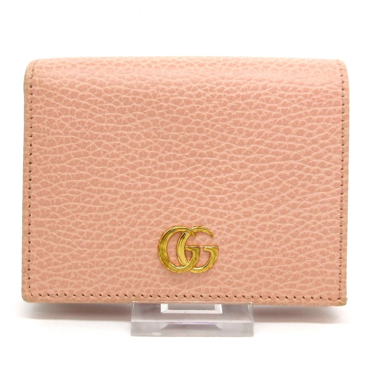 GUCCI(グッチ) 2つ折り財布美品 GGマーモント 456126 ピンクベージュ