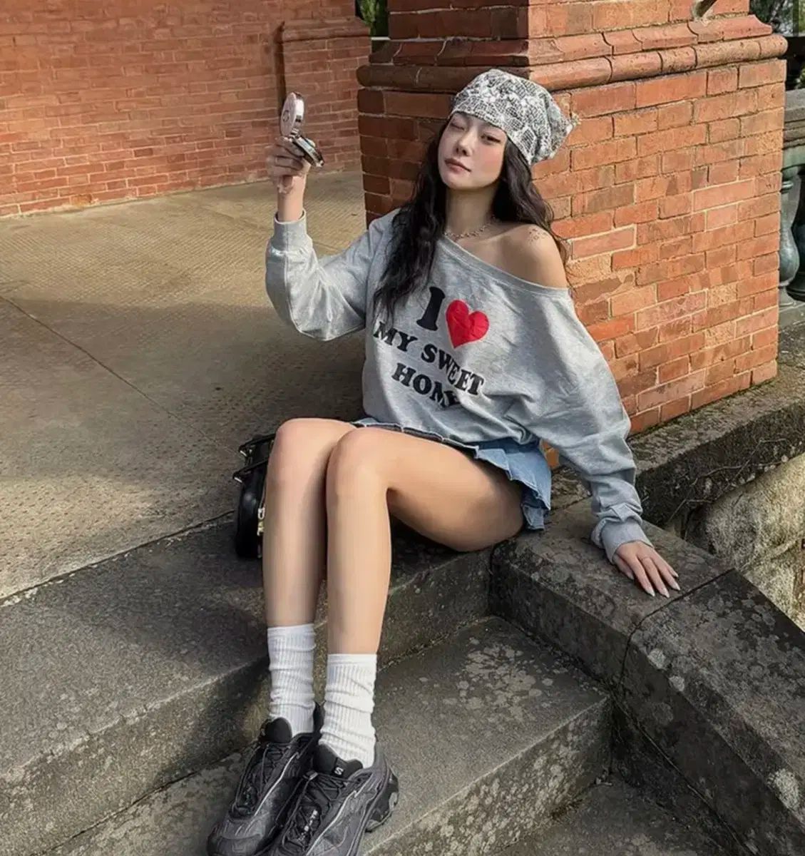 YOUHEE オフショルダー グレー