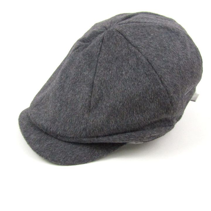 ボルサリーノ ハンチング キャスケット 帽子 ブランド アンゴラ 日本製 ♥品 メンズ L 58cm サイズ グレー Borsalino