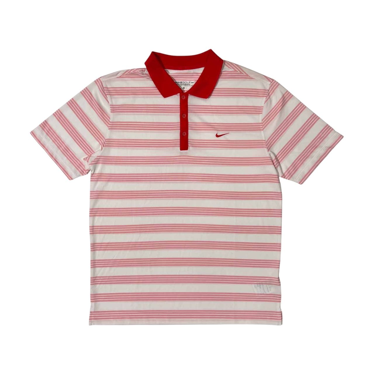 美品 NIKE GOLF ナイキ ゴルフ DRI-FIT ボーダー柄 ドライ 半袖 