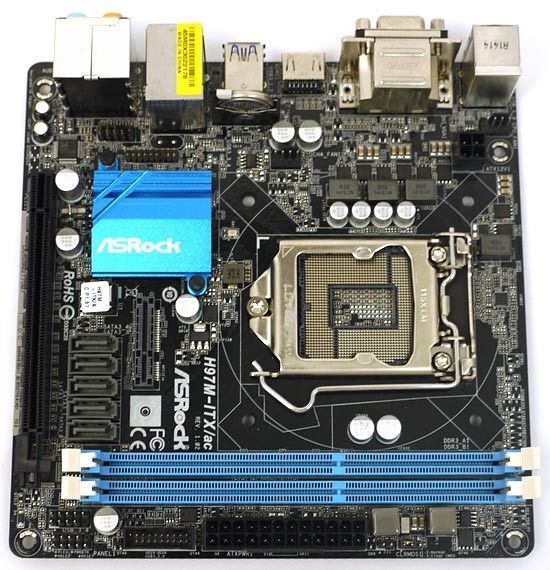 bn:0] ASRock製 Mini-ITXマザーボード H97M-ITX/ac LGA1150 元箱