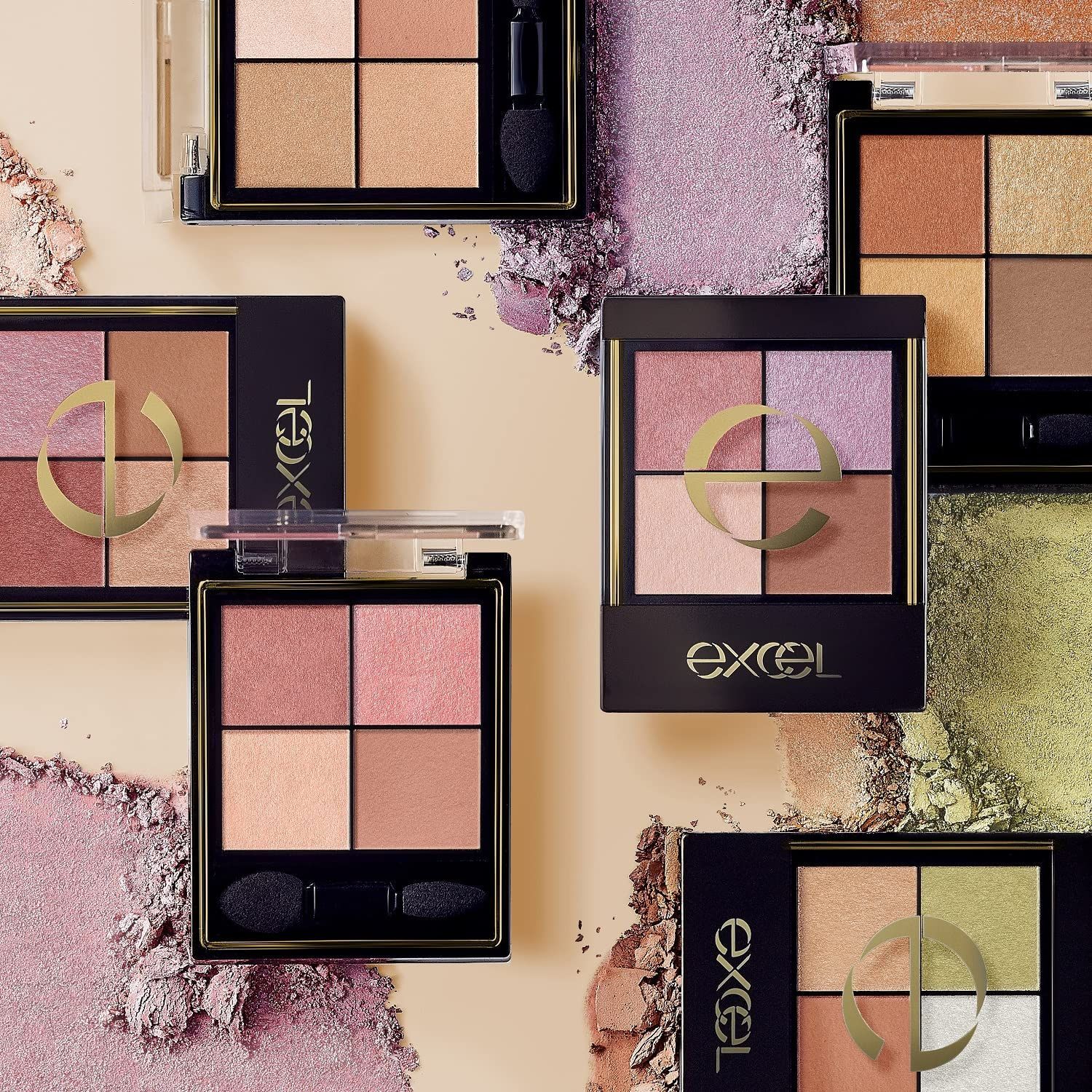 数量 アイシャドウパレット ３つの質感 ツヤ ラメ マット ＣＸ０６ バックスリット ニュアンス リアルクローズシャドウ excel エクセル