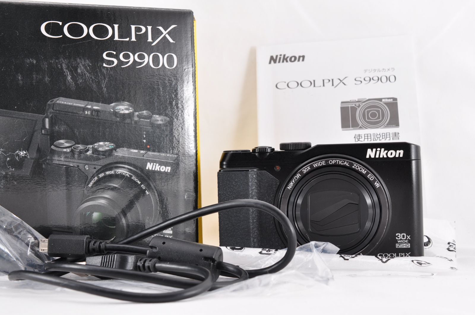 美品 Nikon ニコン COOLPIX S9900 元箱付 コンデジ　デジタルカメラ　デジカメ　黒　ブラック