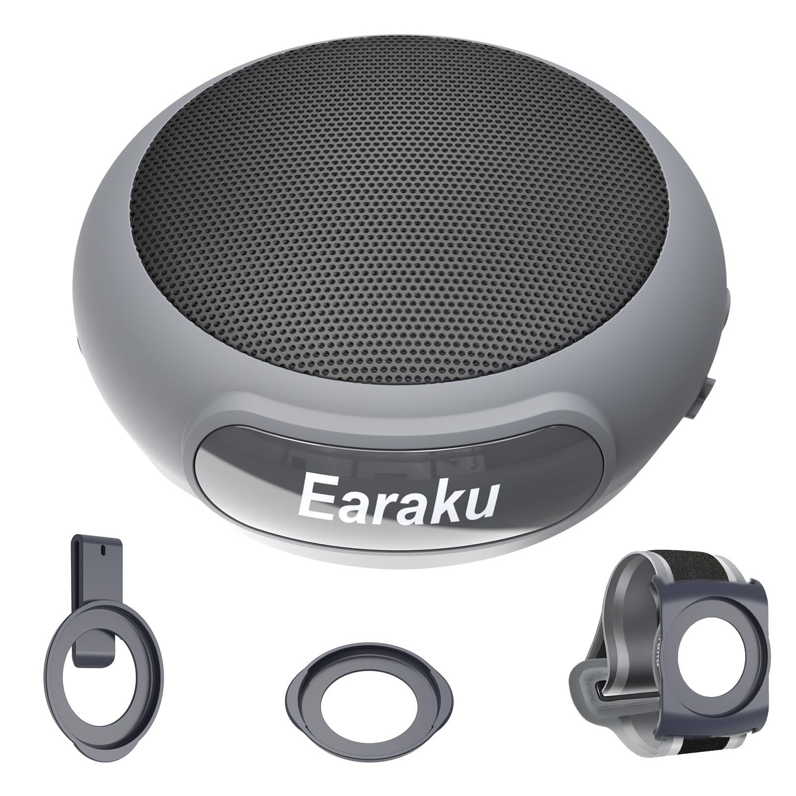 Earaku (イアラク) Bluetoothスピーカー 60g超軽量ミニ ワイヤレス IPX-6防水 ポータブル  【3WAY装着・雨でも汗でもOK！】 ブルートゥーススピーカー ステレオ 装着可能/マイク内蔵/Type-C充電/TWS対応/ハンズフリー通話  Earaku(イアラク) スピーカー ワイヤレス Amazon ...