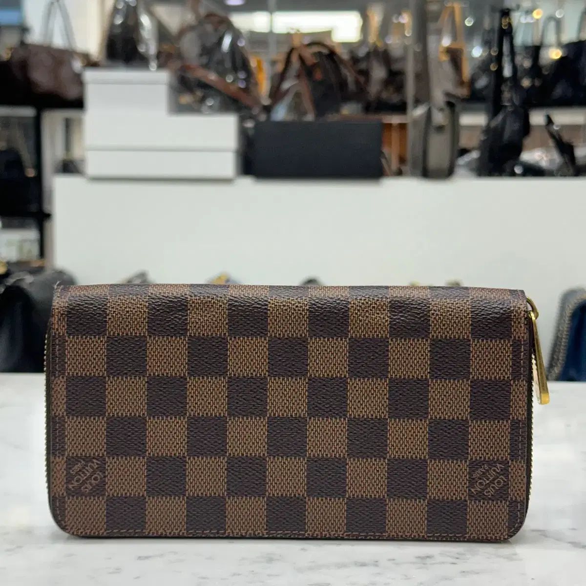 LOUIS 【その他】 VUITTON◆ルイヴィトン/長財布/ジッピーウォレット/N60015/ダミエエベヌ 👓