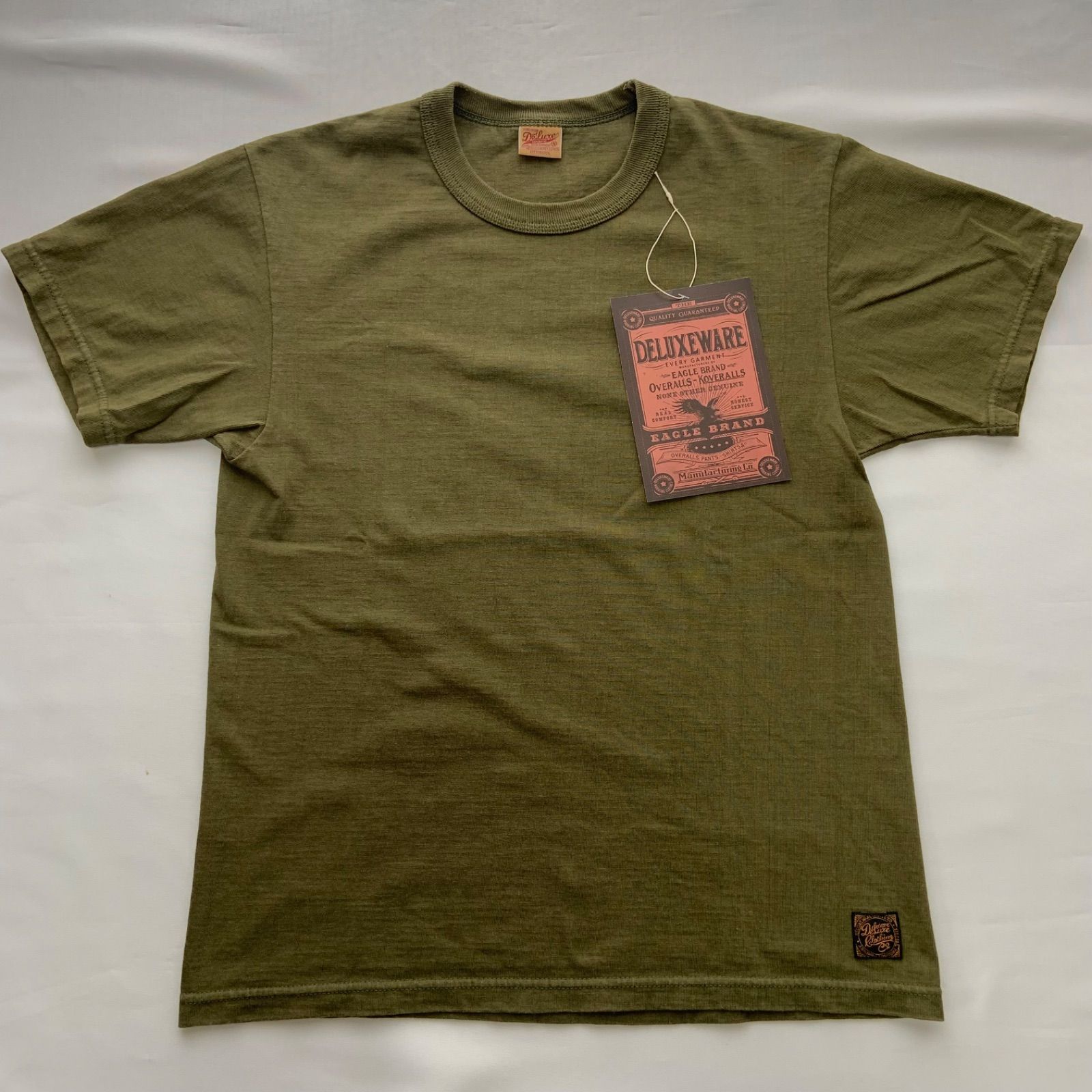 ★【古着】DELUXEWARE　半袖Tシャツ 　DLT-PB　グリーン　Sサイズ　日本製　 (S24-DLT-PB-GRN-S-SWD）