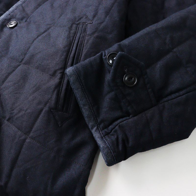 オックスキルト×厚ナイロンの908スタンドブルゾン インディゴ908キルト