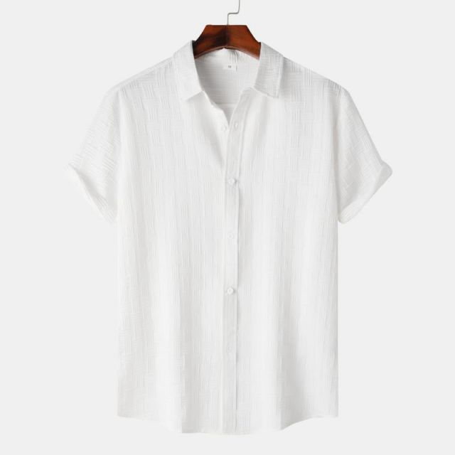 秋冬 コーデ メンズ  服 シンプル ファッション オシャレ 大人 かっこいい 大きいサイズ ストリート 紳士服  カジュアル ジャカード 半袖 シャツ アメリカン シャツ