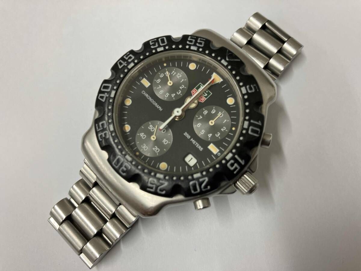 ジャンク TAG HEUER タグホイヤー CA 1211-R0 クォーツ 黒文字盤 不動