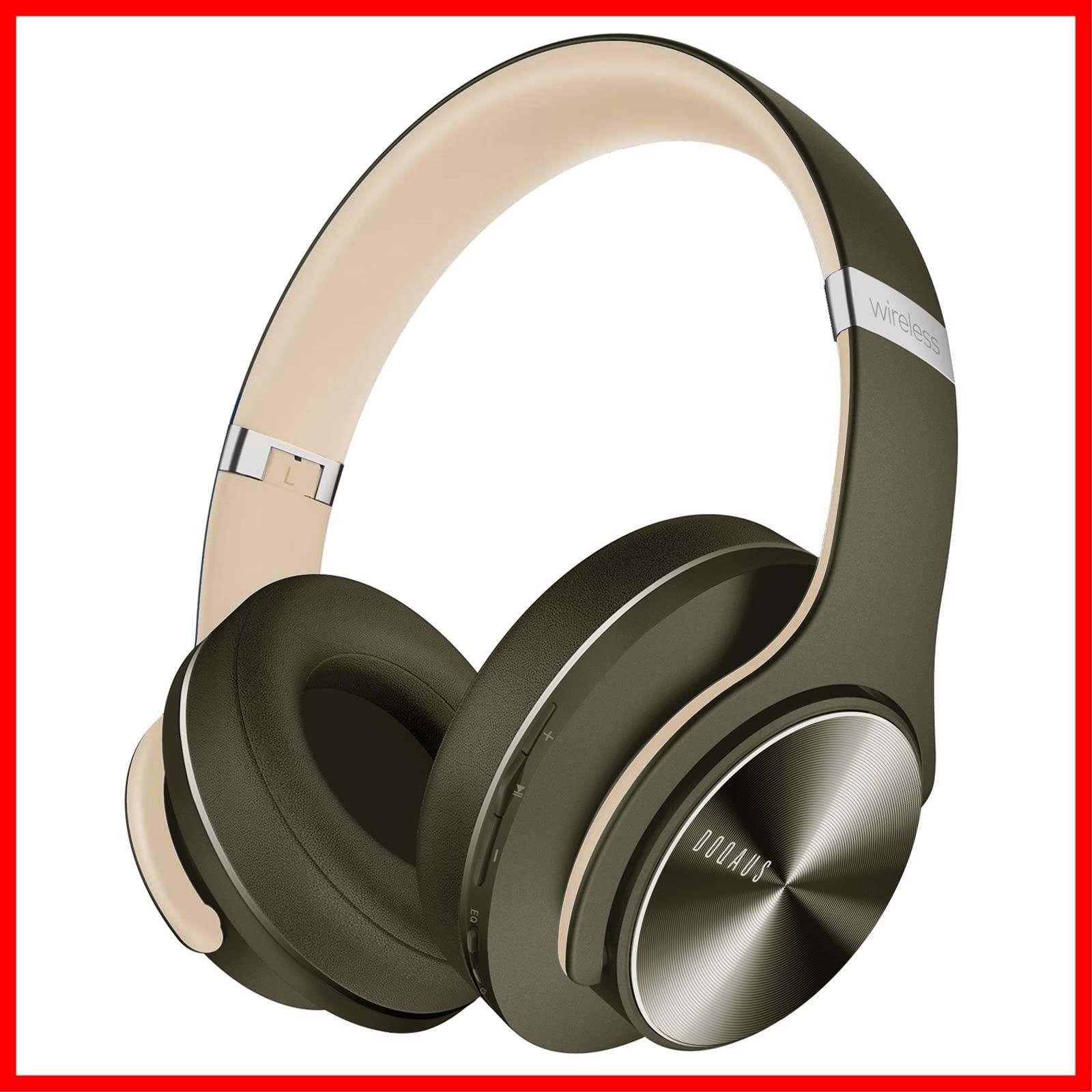 【迅速発送】DOQAUS(ドカアス) ヘッドホン Bluetooth5.3 ワイヤレスヘッドホン 最大80時間連続再生 3EQサウンドモード オーバーイヤーヘッドホン マイク内蔵 有線対応 密閉型 メモリーフォーム 耳に優しい 携帯・パソコン・ウォークマン対応