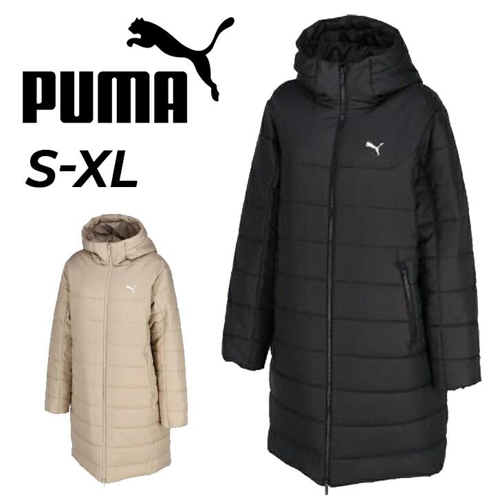プーマ レディース 中綿コート PUMA ESS フーデッド パデッド パーカー アウターウェア ベンチコート コート 中わた はっ水 防風 スポーツウエア レディース用コート 服 レディースファッション|690930