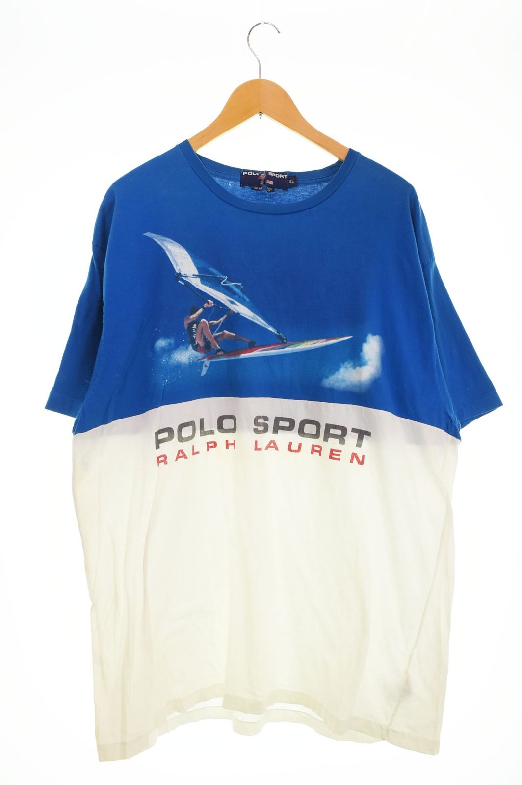 ラルフローレン RalphLauren 90s POLO SPORT ウィンドサーフィン 90 s Wind Surfing シングルステッチ Tシャツ ブルー LLサイズ 103MT-2595