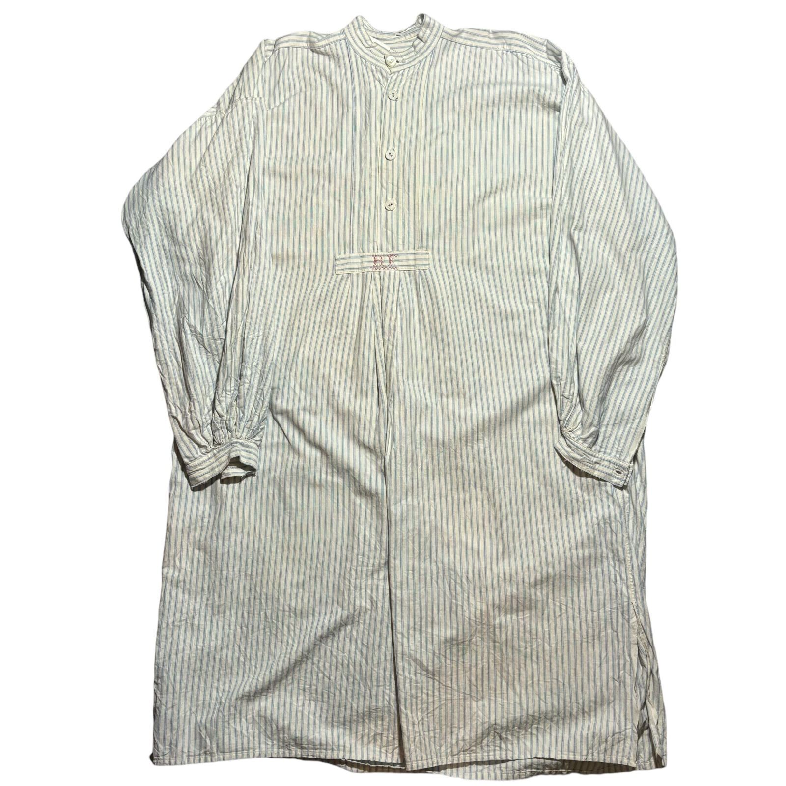 B306 40s Shell Button stripe Grandpa Shirt| 1940年代 ストライプ グランパシャツ