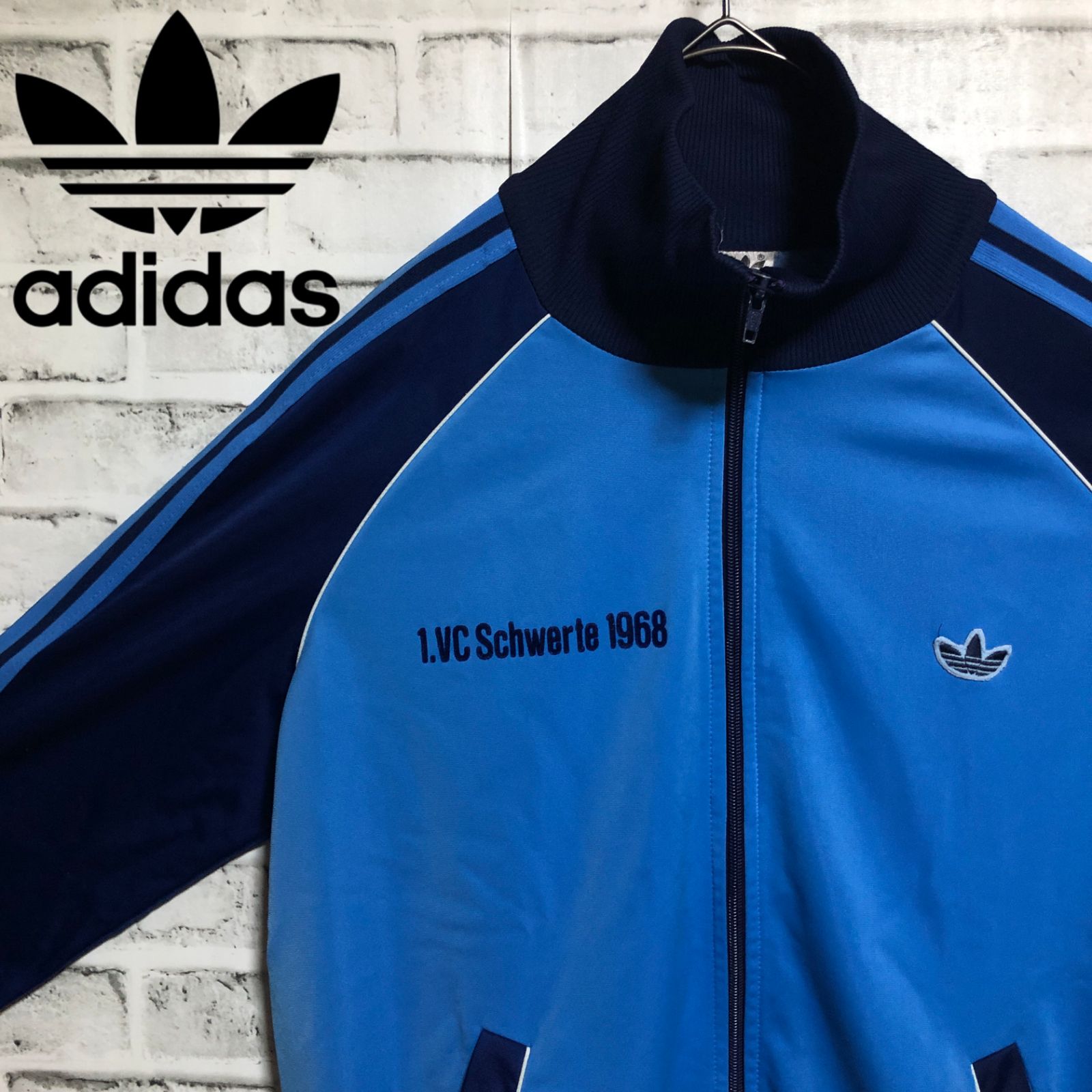 商品情報adidas トラックジャケット　ジャージ　L 80s 90s グリーン　緑 トップス