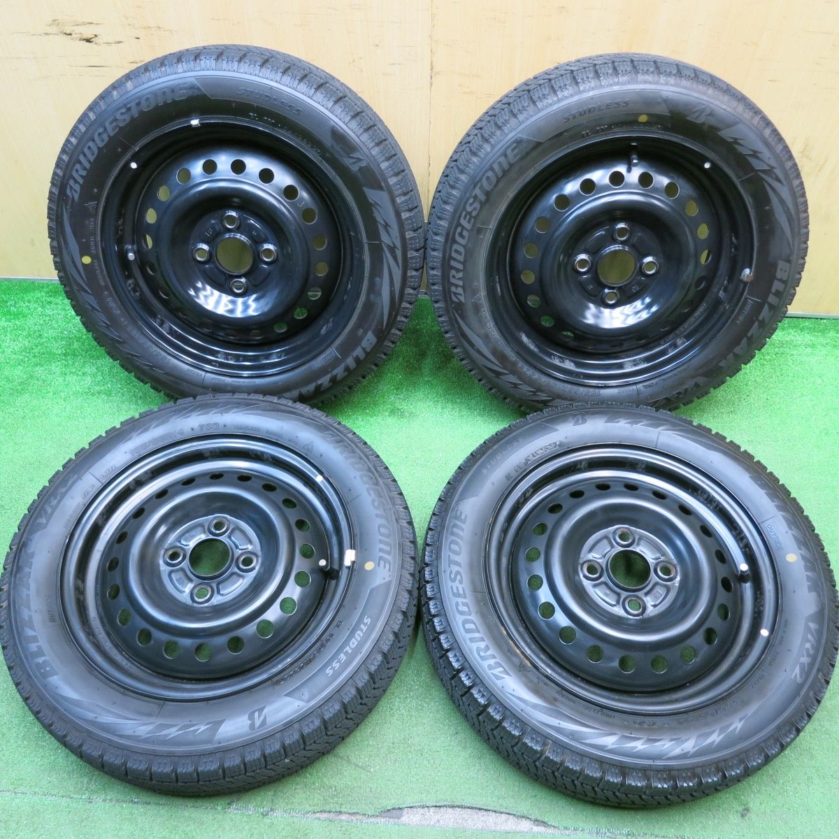 バリ溝 23年 キレイ 9分 スタッドレス 155|65R14 ブリヂストン ブリザック VRX2 スチール ホイール 14インチ PCD100|4H 5050503HAス