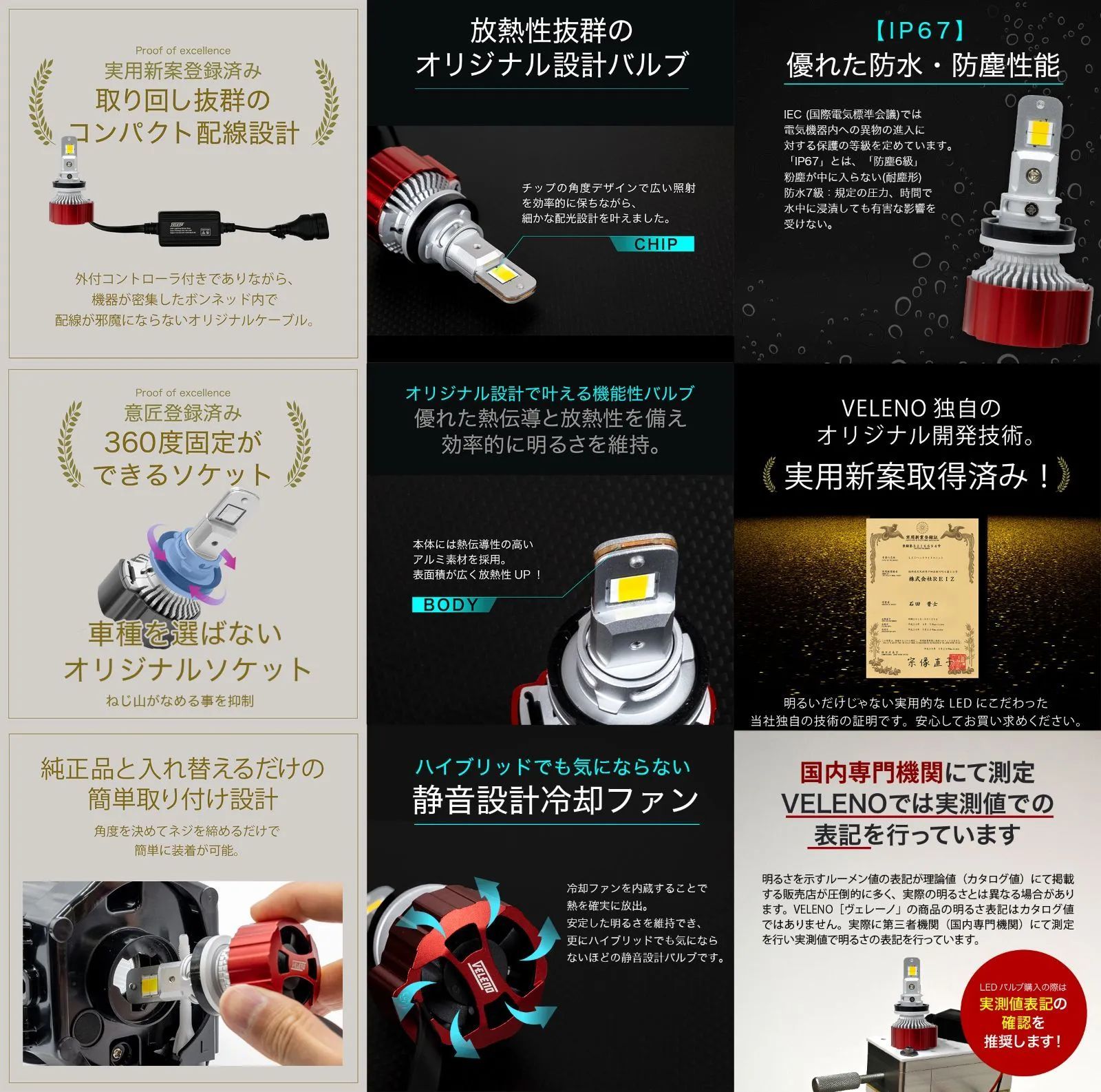 アウトレット LEDフォグランプ VELENO 2色切り替え 9600lm / 9200lm H8