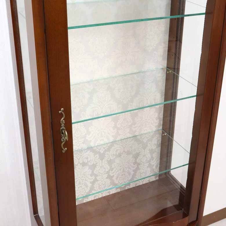 キャビネット 木製 イタリア 猫脚 象嵌 完成品 キュリオケース 170cm