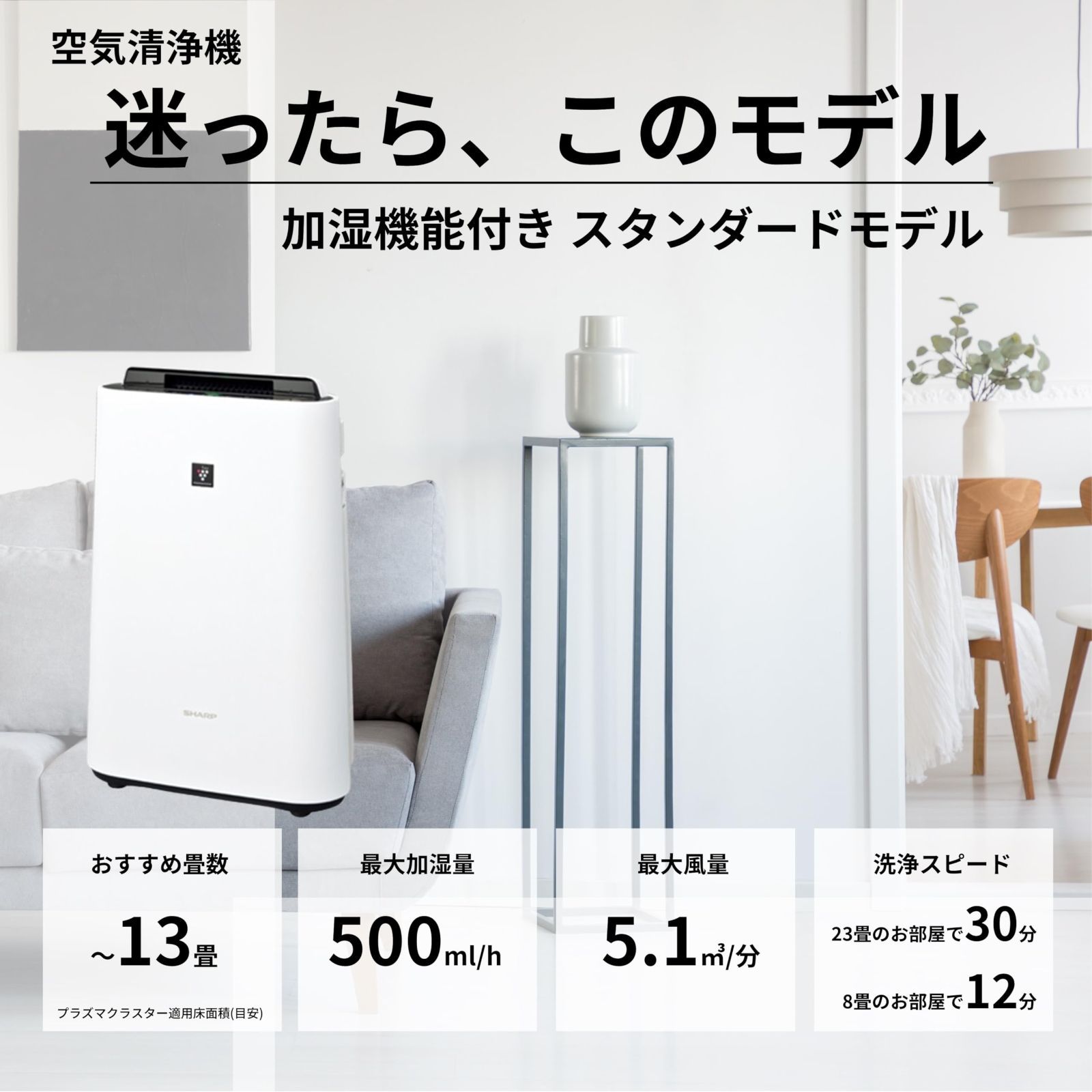 シャープ 加湿 空気清浄機 KC-R50-W プラズマクラスター 7000 シャープ 加湿 空気清浄機 KC-R50-W プラズマクラスター 7000