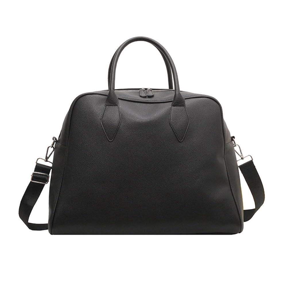 Color:ブラック [ninon] ニノン ボストンバッグ レディース メンズ 大容量 2泊 PUレザー 3way 旅行バッグ 旅行 修学旅行 ビッグサイズ ボストン バッグ トラベルバッグ ショルダーバッグ 2way ショル