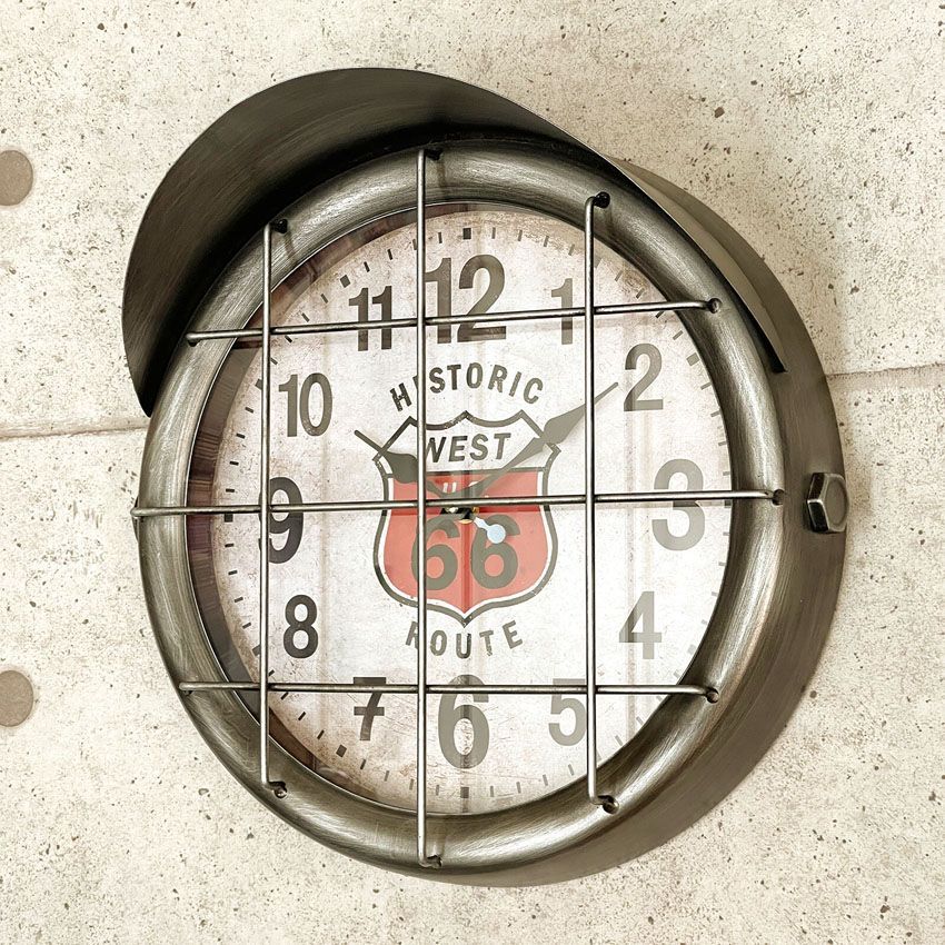 アンティーククロック サブマリン ROUTE66 シルバー 掛け時計 ルート66