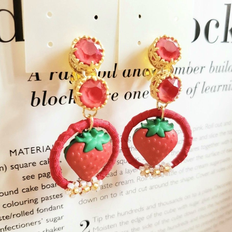 strawberry＆floretイヤリング