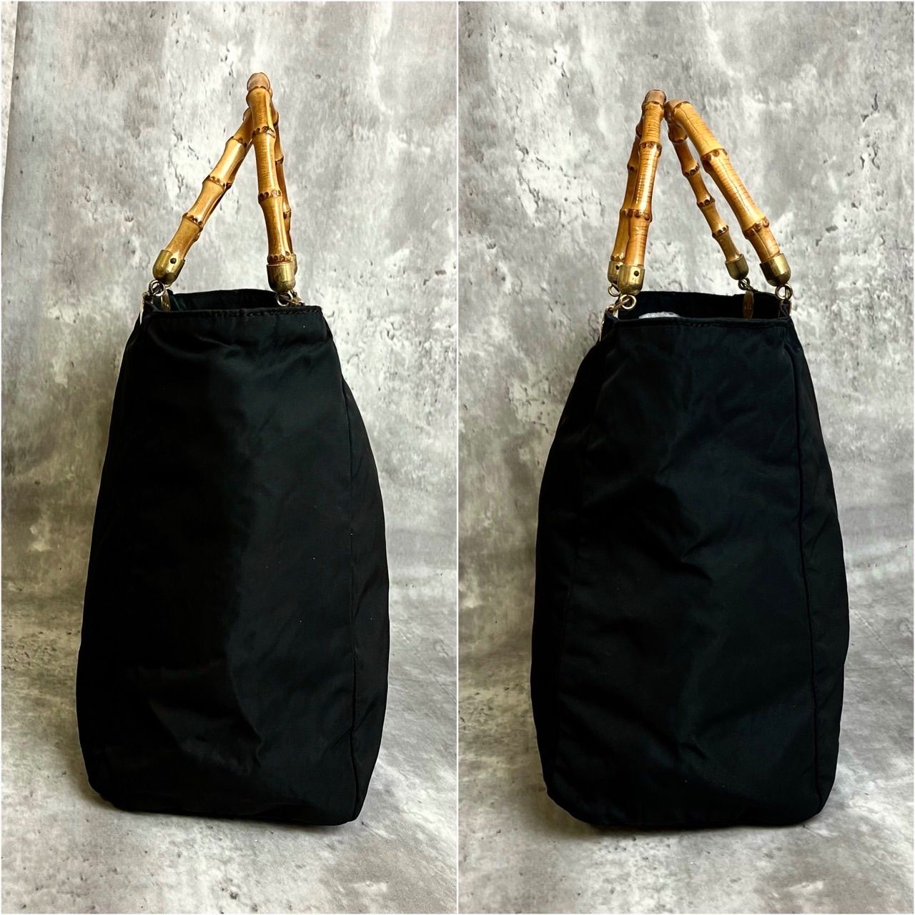 ✨良品✨ PRADA プラダ ハンドバッグ トートバッグ ウッドハンドル 