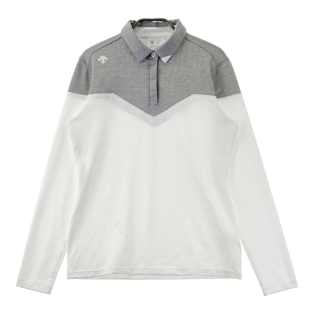 サイズ：L DESCENTE GOLF デサントゴルフ 長袖ポロシャツ ホワイト系
