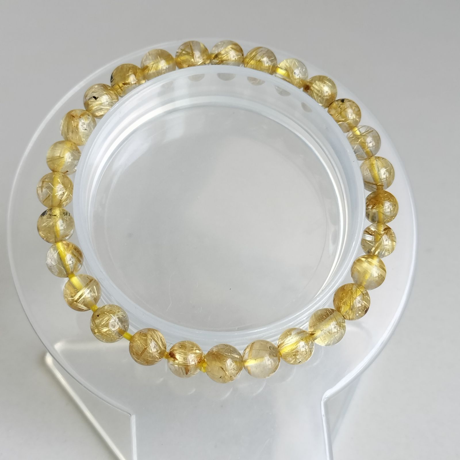 天然本翡翠A貨5.6mmビーズチャーム付きブレスレット15.5cm(291-3