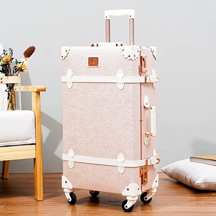 ໒꒱· ゜✨️美品✨️ urecity スーツケース 白 ピンク キャリー ໒꒱· ゜✨️美品✨️ urecity スーツケース 白 ピンク キャリー