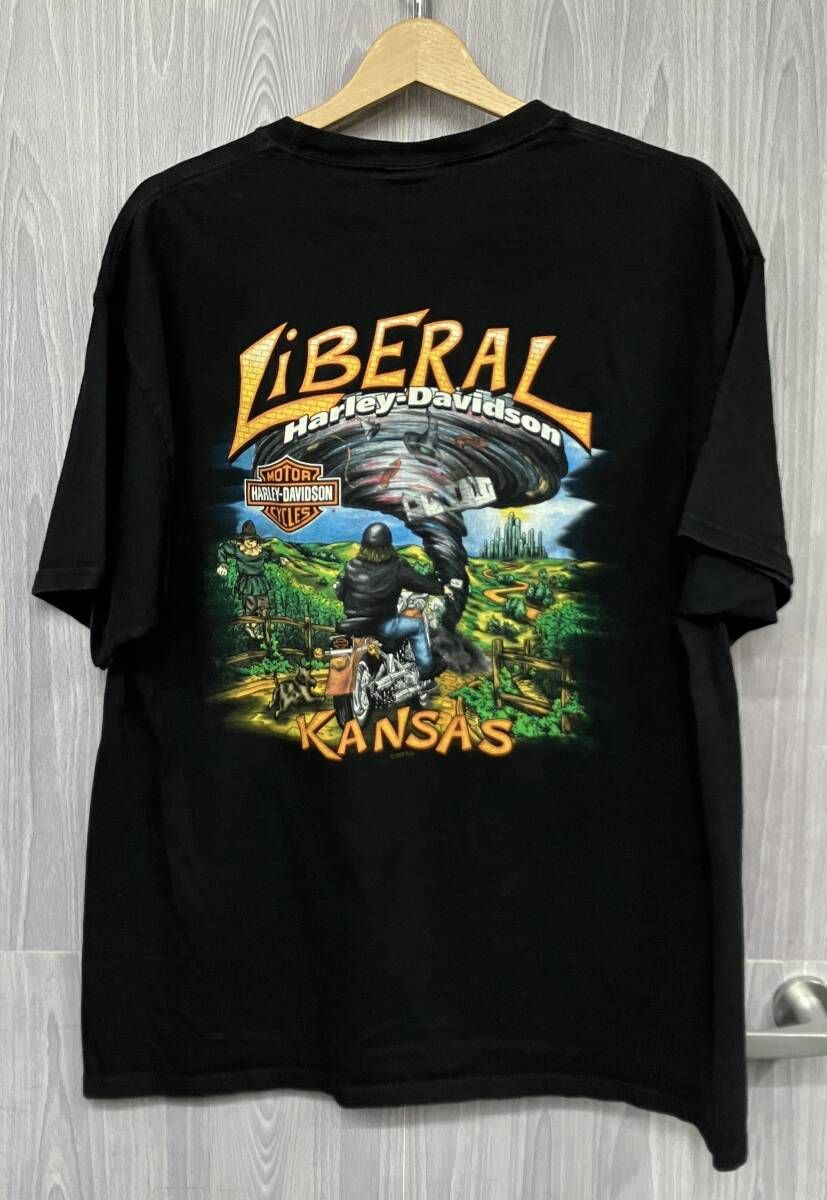 ブラック HARLEY DAVIDSON ハーレーダビッドソン RIN980806 半袖Tシャツ ブラック