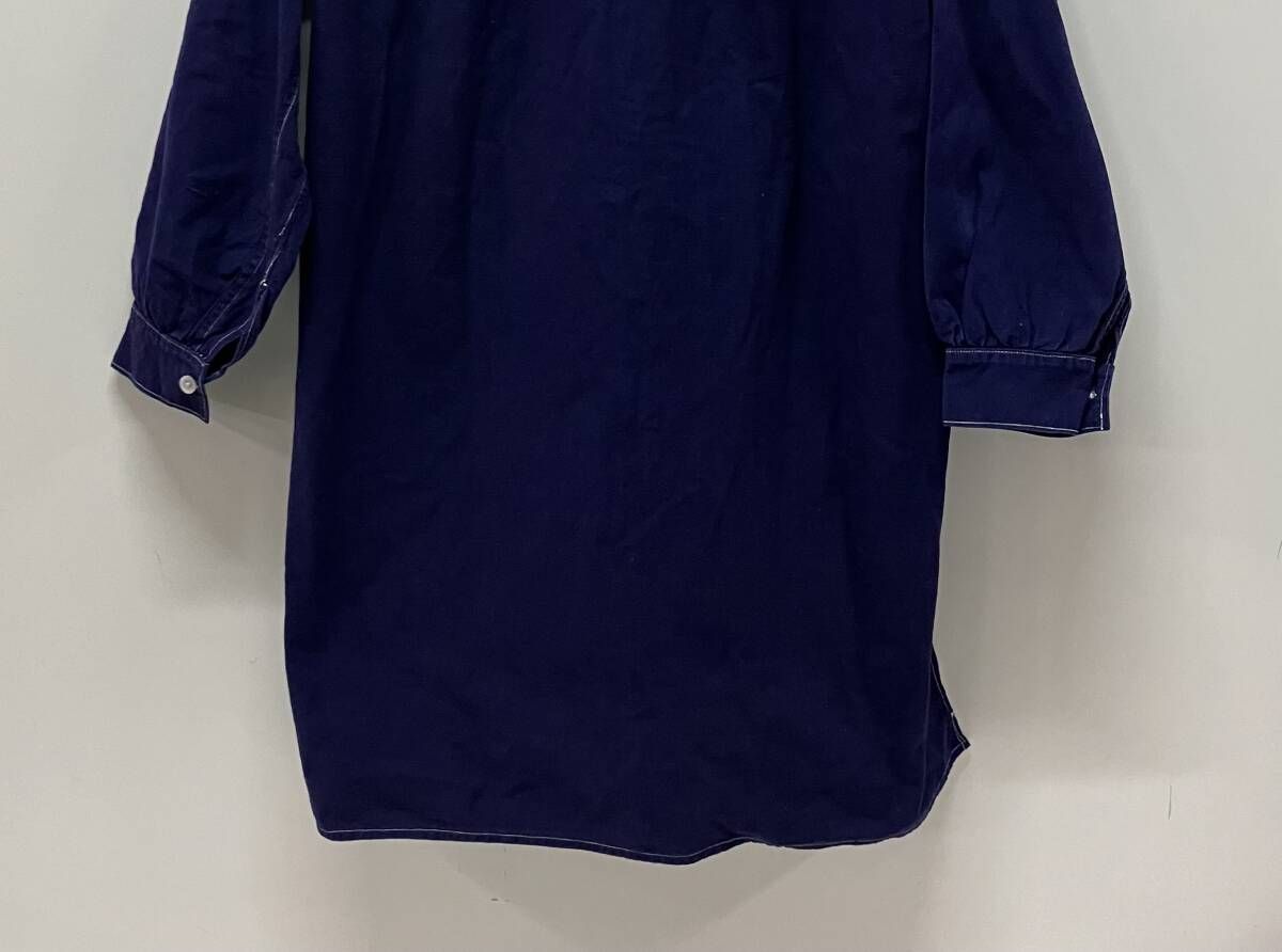 EURO VINTAGE ユーロヴィンテージ 30 S 40 プルオーバー スモック グランパ 長袖シャツ サイズ不明 ネイビー