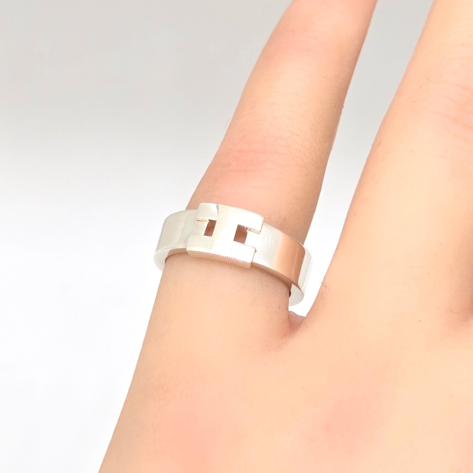 HERMES エルメス ニューヘラクレス リング 49 約9号 A・D刻印 H