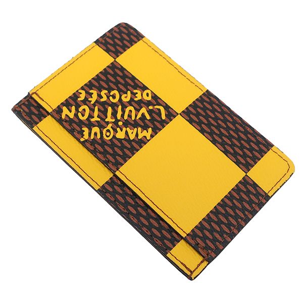 ルイヴィトン LOUIS VUITTON カードケース ポルト カルト サーンプル ダミエキャンバス ダミエ ポップ キャンバス ジョーヌマット 黄色 カード入れ パスケース 定期入れ N40615 RFID 箱
