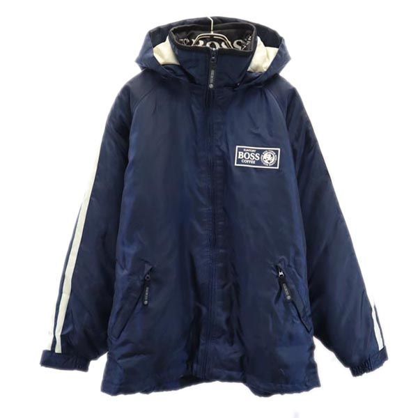 サントリーボス ナイロンジャケット ネイビー系 SUNTORY ORIGINAL DESIGN ビッグサイズ メンズ 古着 【231208】