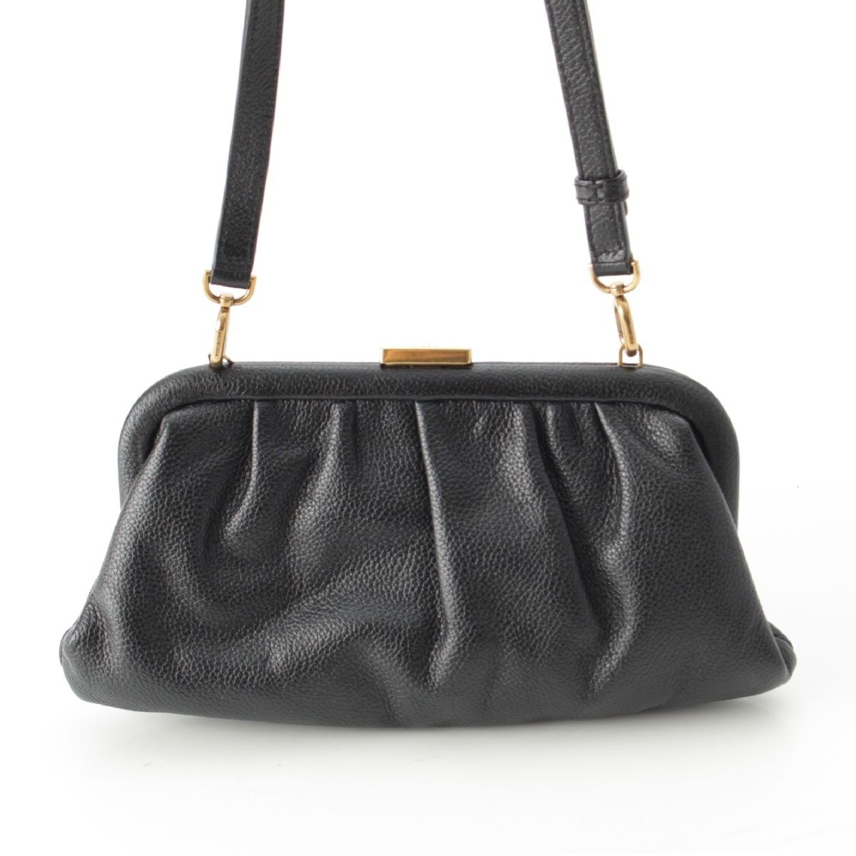 バレンシアガ CLOUD XS レザー ロゴ がま口 2way クラッチ ショルダー  